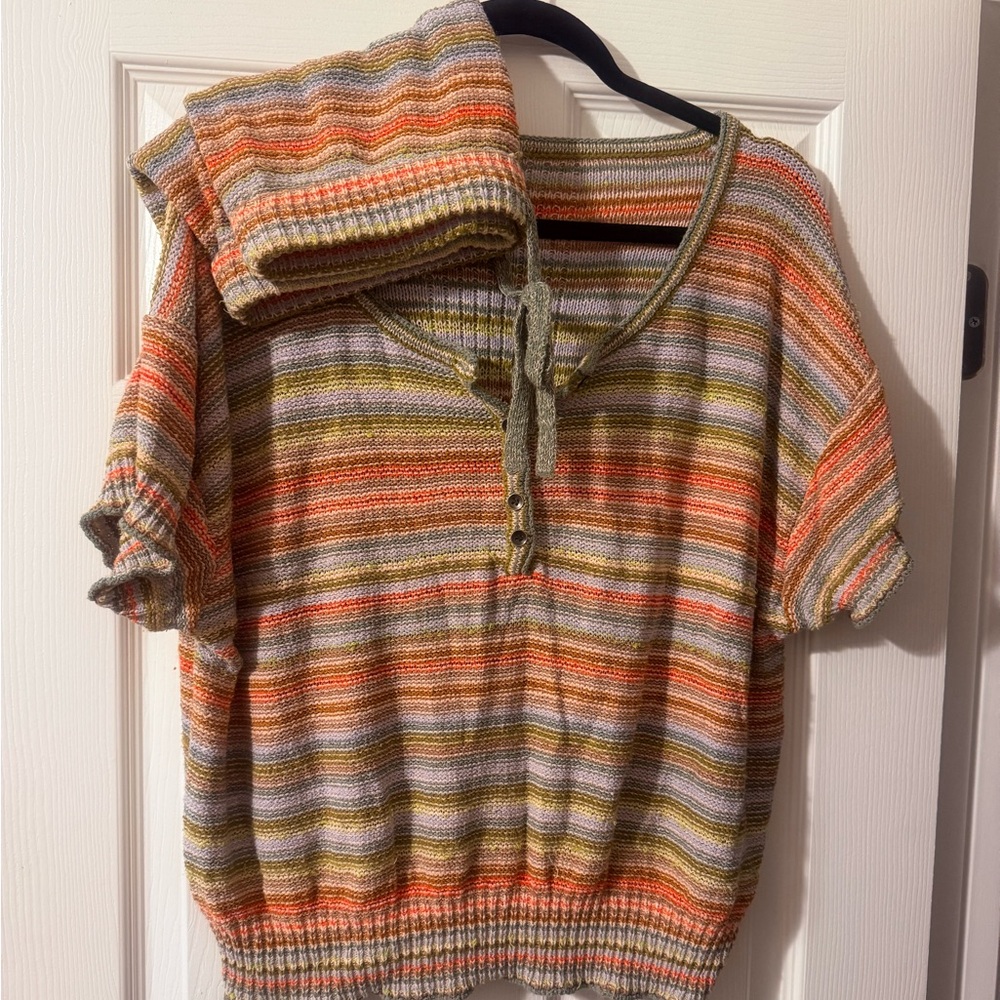 Anthropologie top/shorts